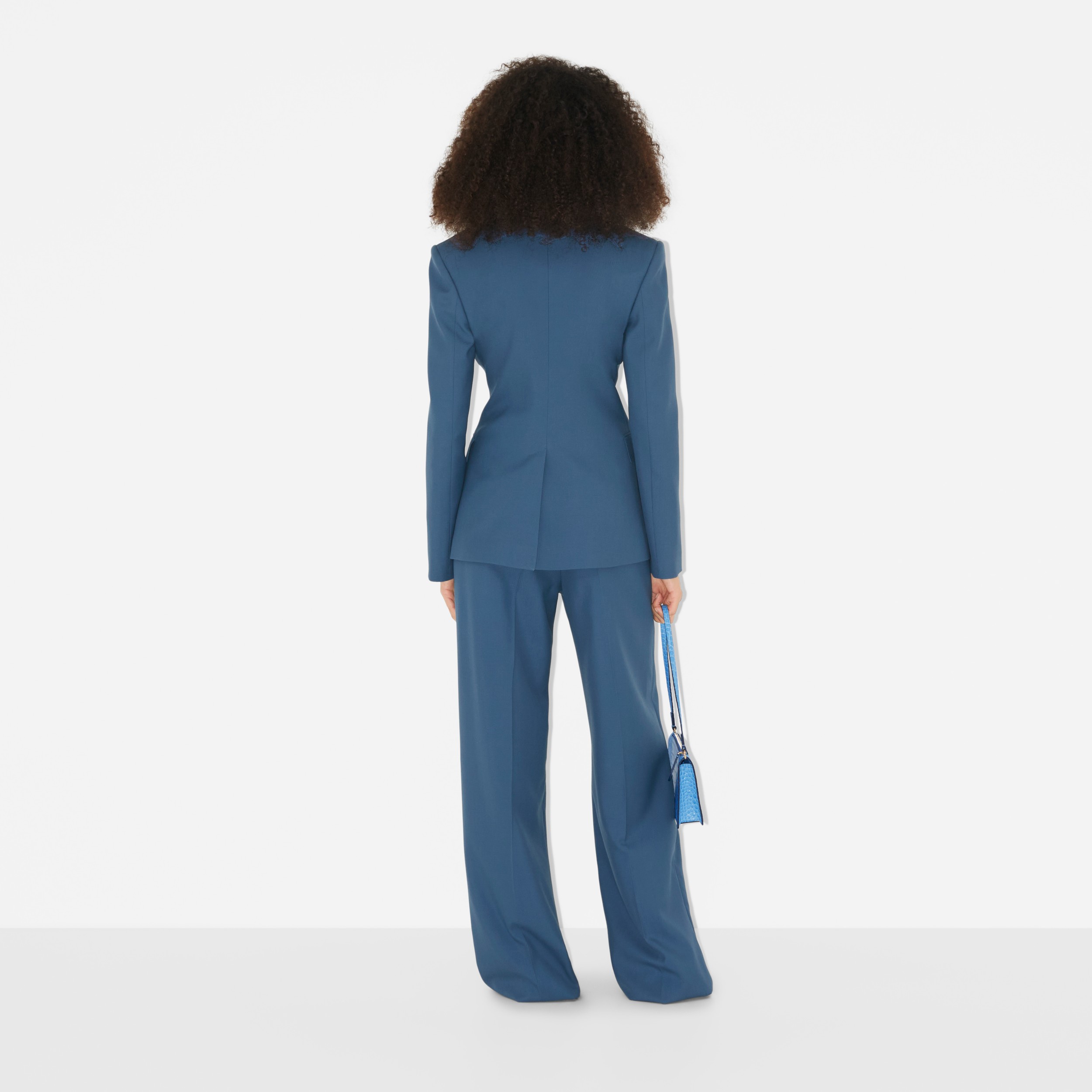 Wool Tailored Jacket in Muted Navy - Women | Burberry® Official - 4