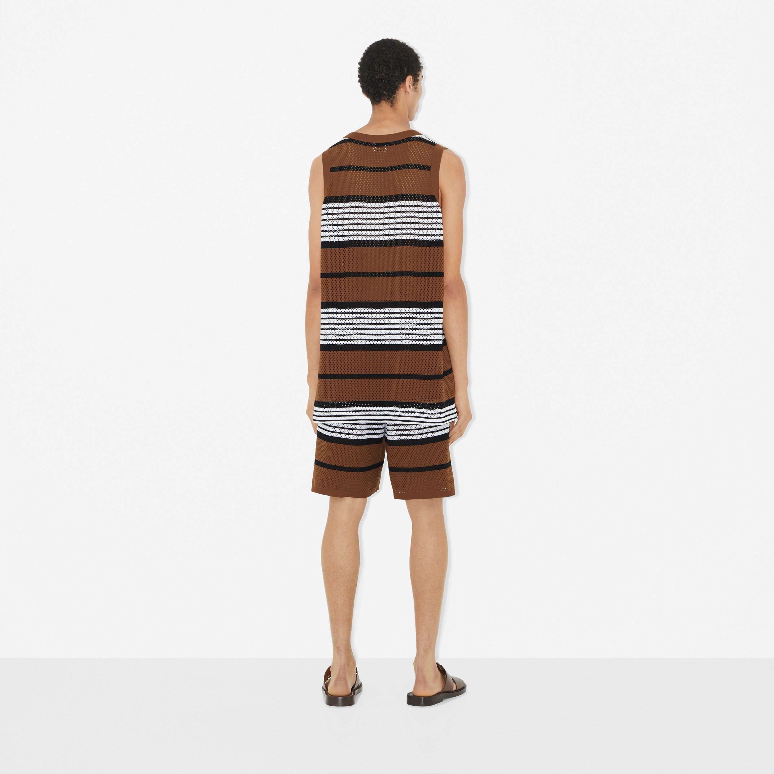 Stripe Print Nylon Shorts in Dark Birch Brown - Men | Burberry® Official - 4