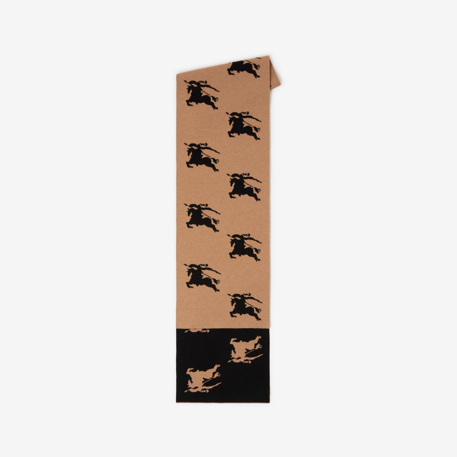 EKD Intarsia Cashmere Scarf in Camel | Burberry® Official