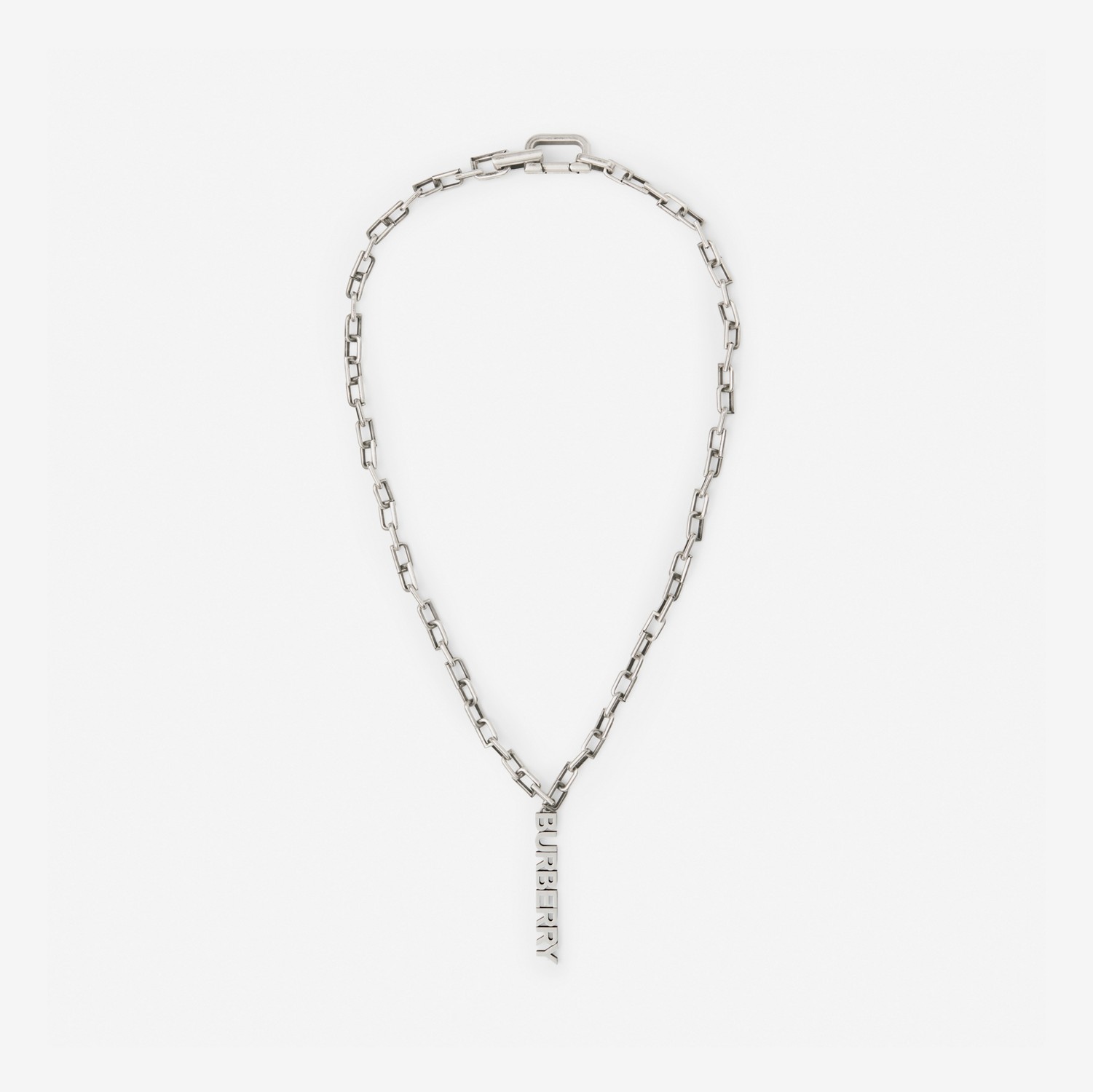 Palladium-beschichtete Halskette mit Burberry-Logo (Silber, Used-look) - Herren | Burberry®