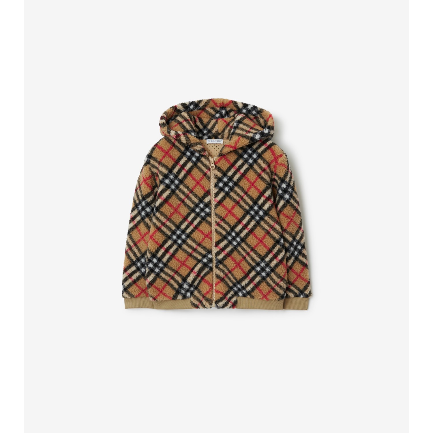 チェック フリース ジップフーディー (アーカイブベージュ) | Burberry®公式サイト