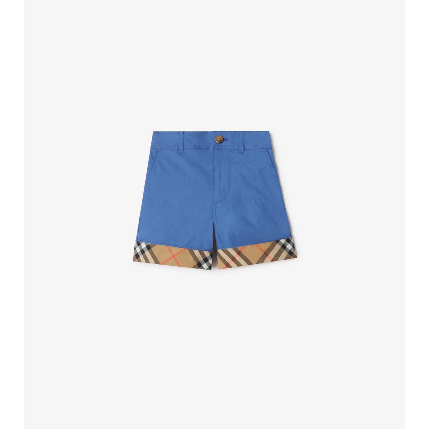 Check Turn-up Cotton Shorts