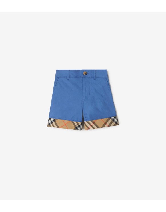 Check Turn-up Cotton Shorts