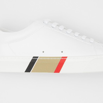 Bio-based Sole Leather Sneakers in Optic White - Women | Burberry® Official