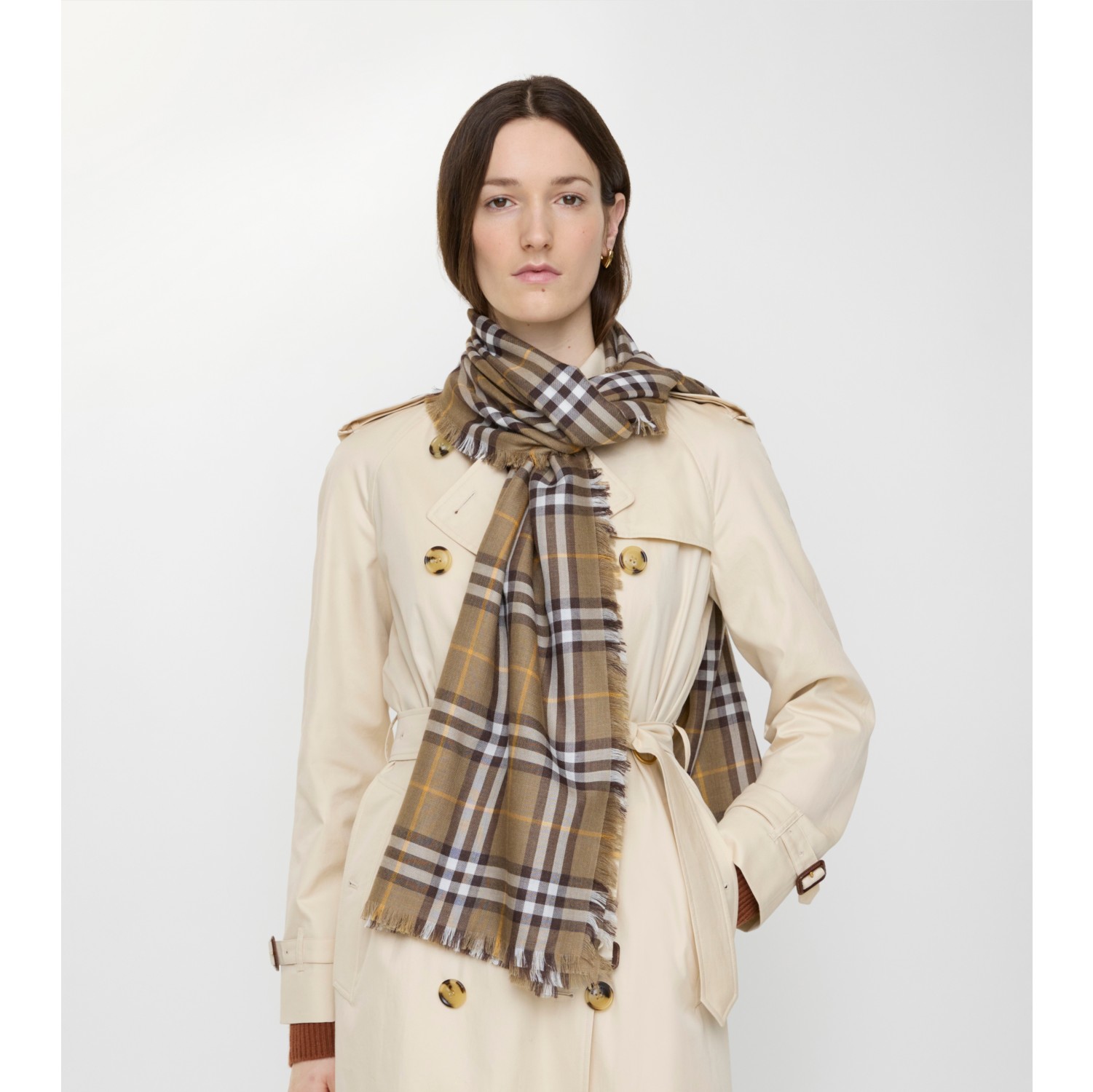 Écharpe en cachemire et soie Check