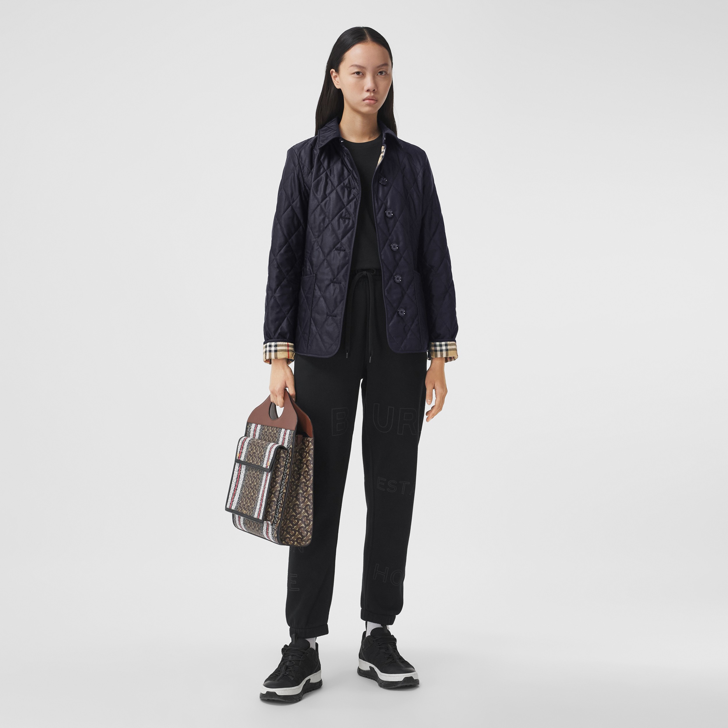 Diamond Quilted Thermoregulated Jacket in Midnight - Women | Burberry® Official - 1