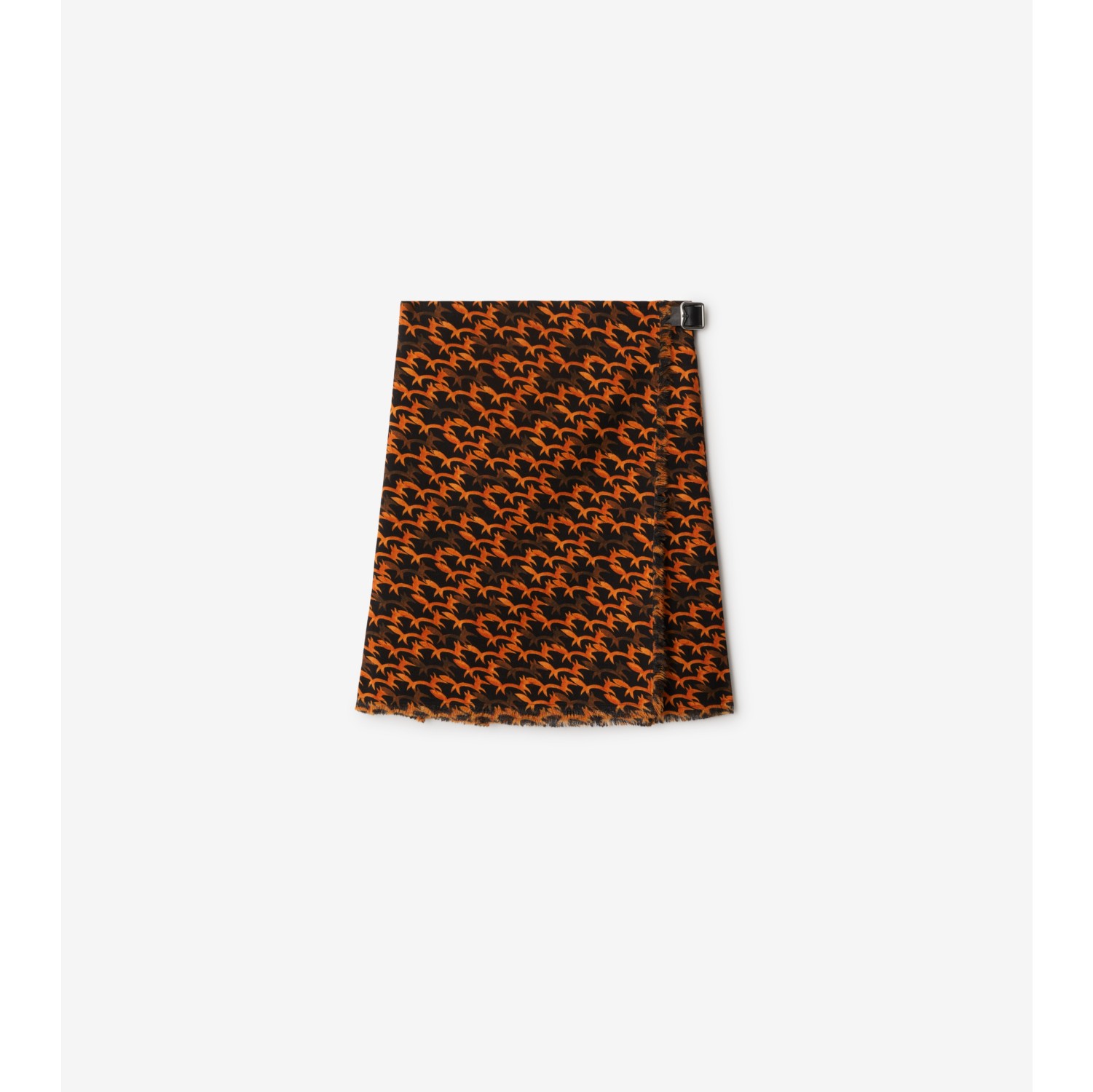 Fox Wool Kilt in Black Women Burberry Official