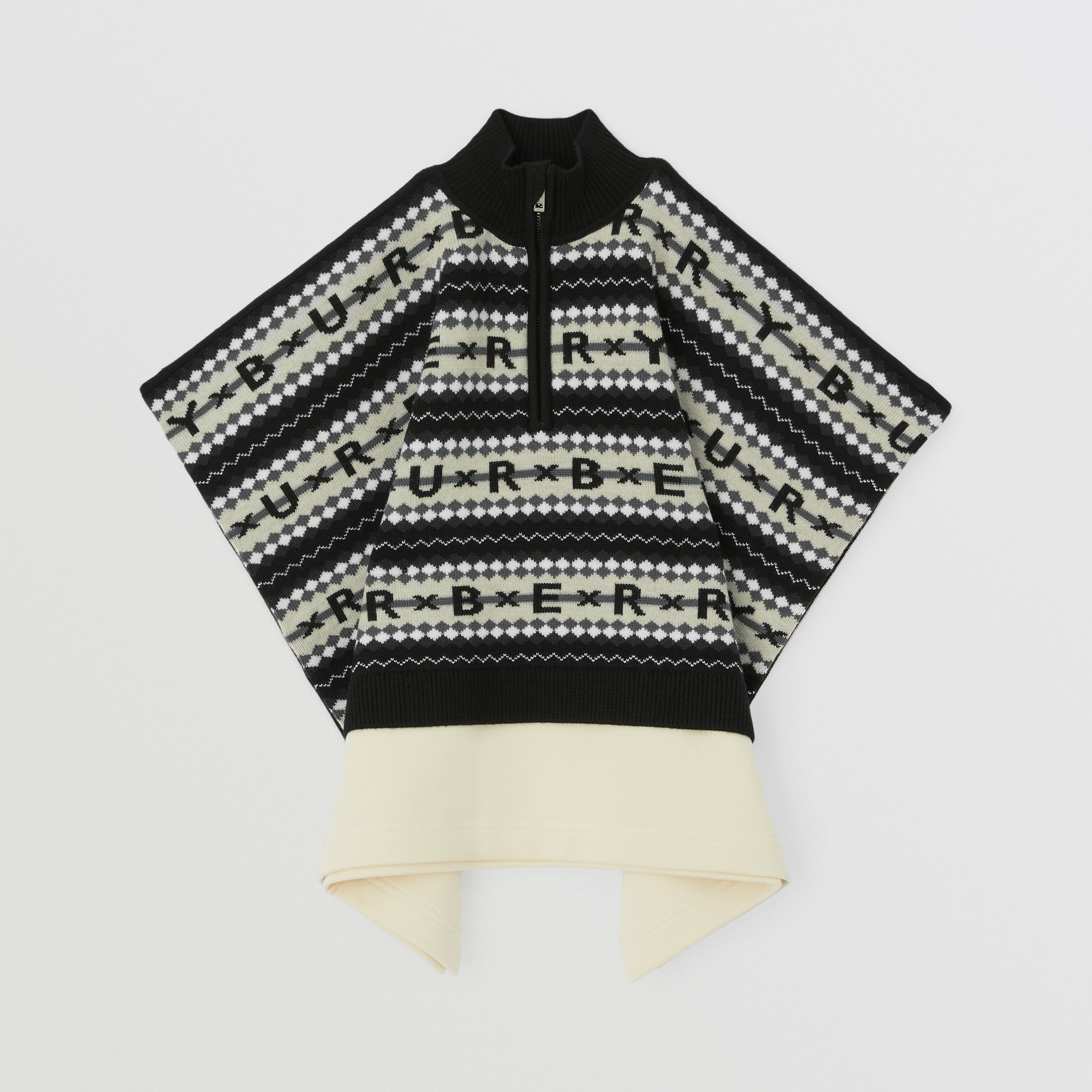 Capa en lana con logotipos estilo Fair Isle (Negro) - Niños | Burberry® oficial - 1