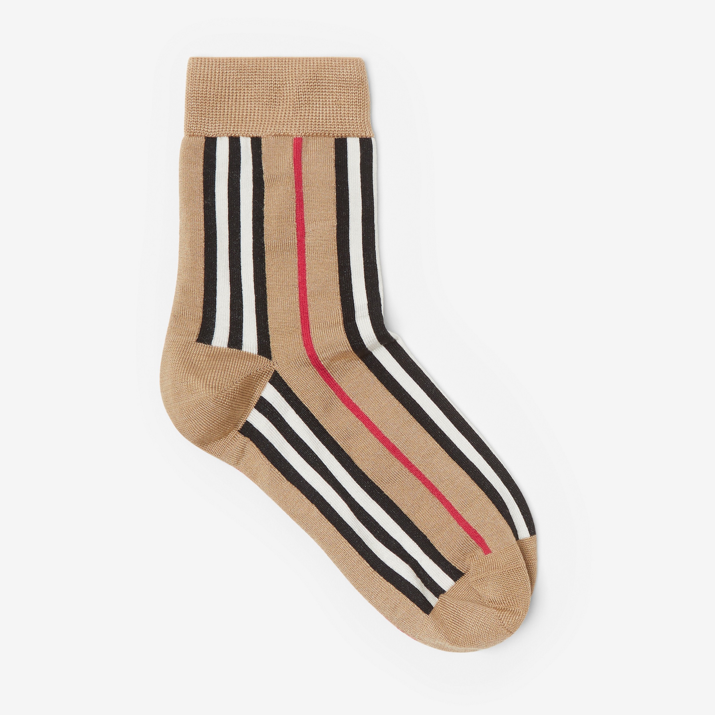 Icon Stripe Intarsia Cotton Blend Ankle Socks in Archive Beige | Burberry® Official - 1