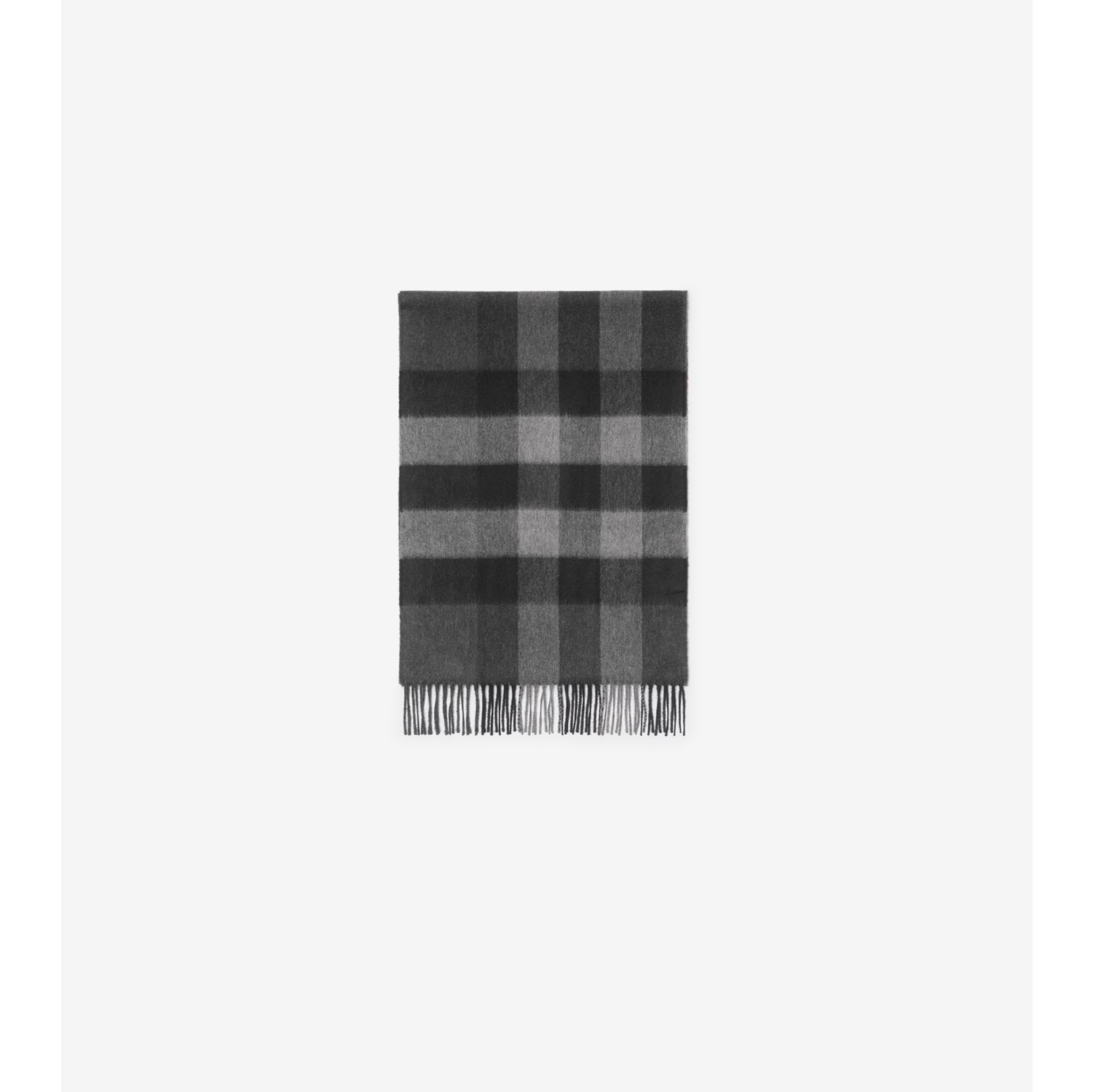 チェック カシミアスカーフ (チャコール), ピュアカシミア | Burberry®公式サイト