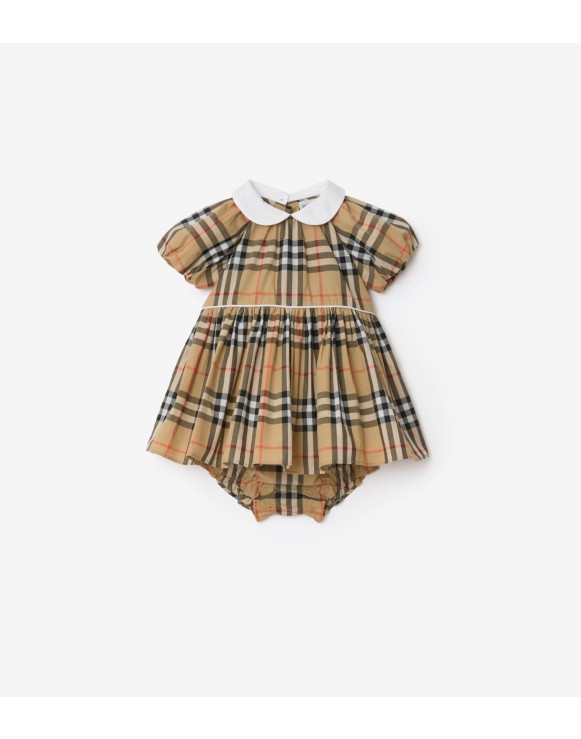 Check Cotton Dress with Bloomers