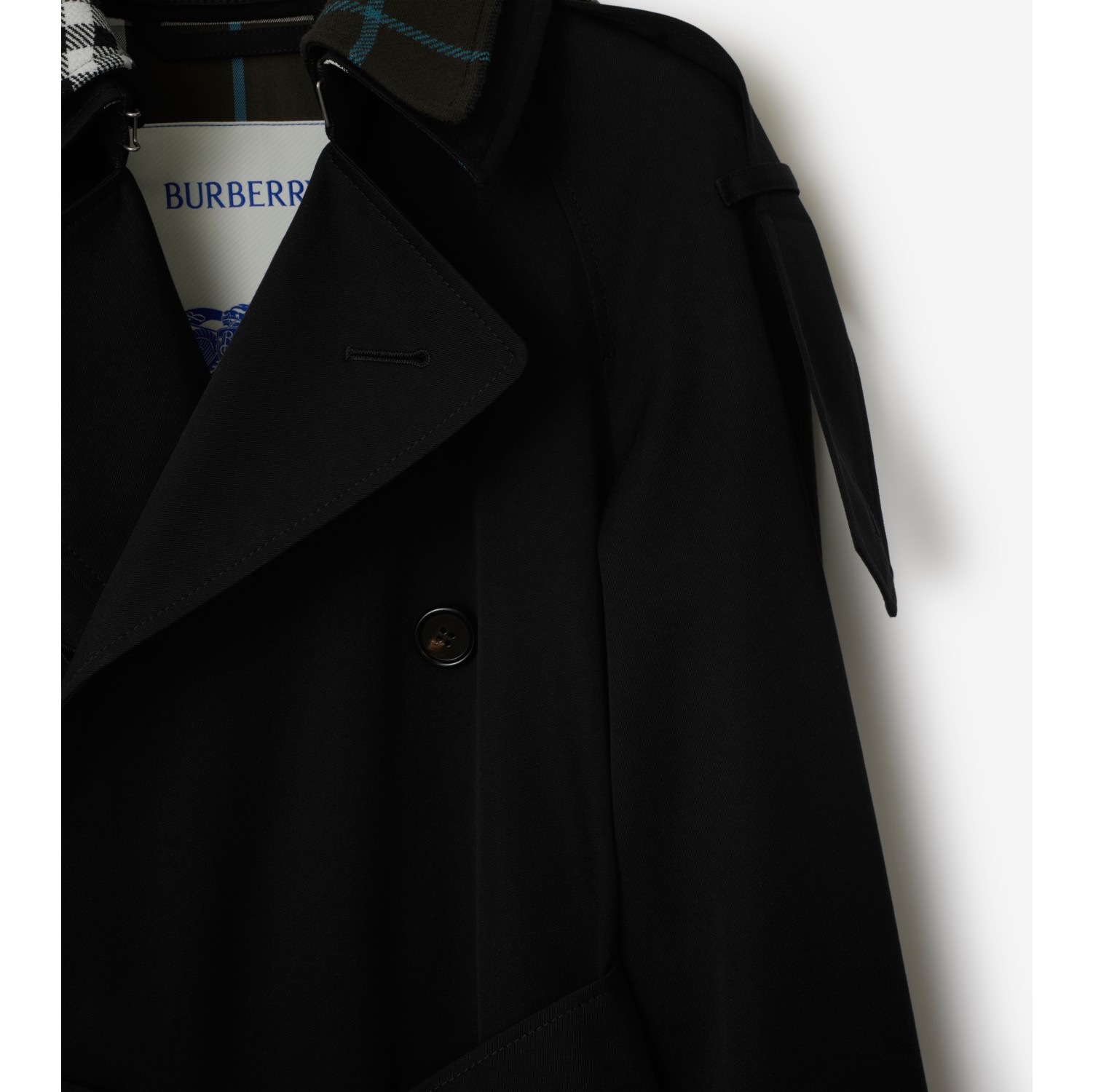 Long Detachable Collar Gabardine Trench Coat