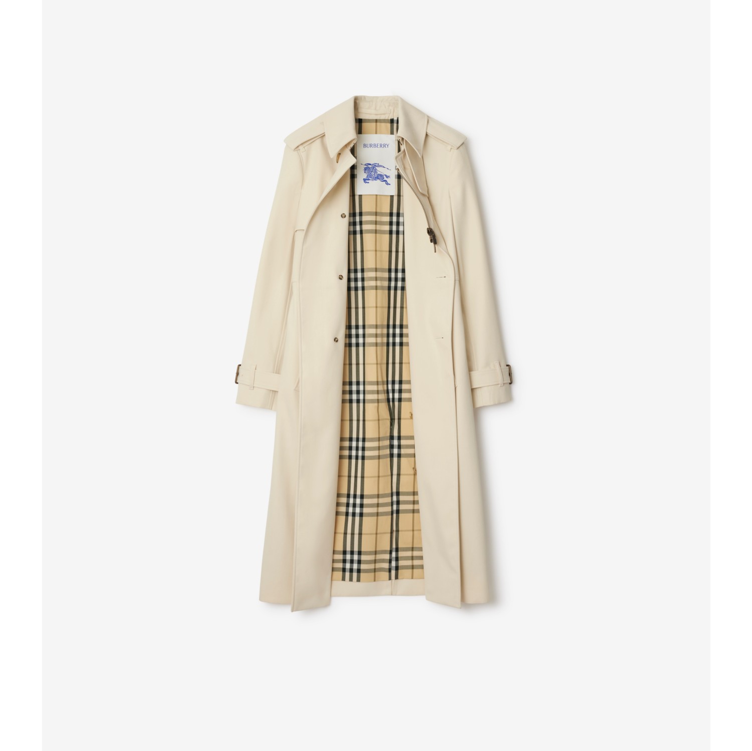 Long Cotton Blend Trench Coat