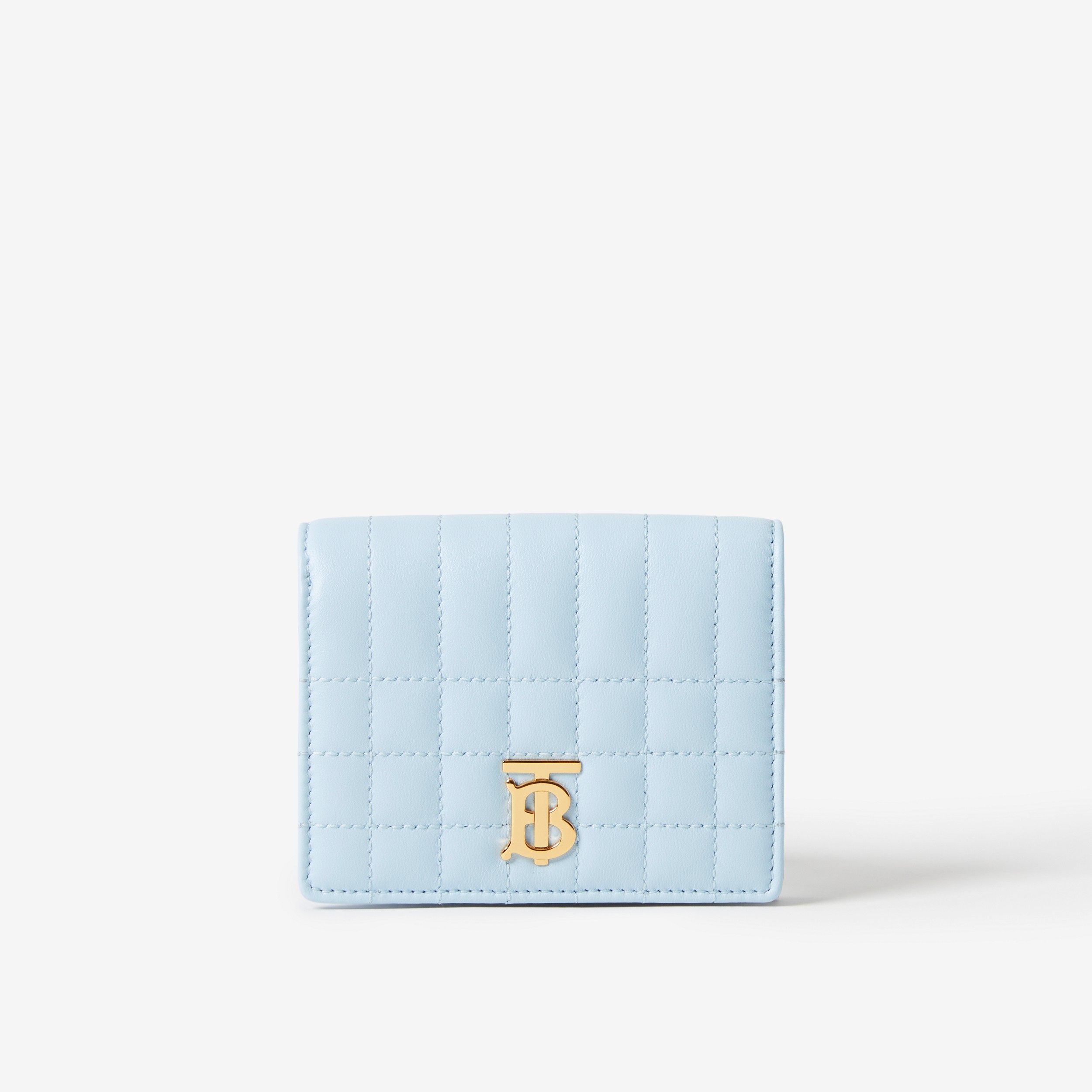 Quilted Leather Small Lola Folding Wallet in Pale Blue - Women | Burberry® Official - 1