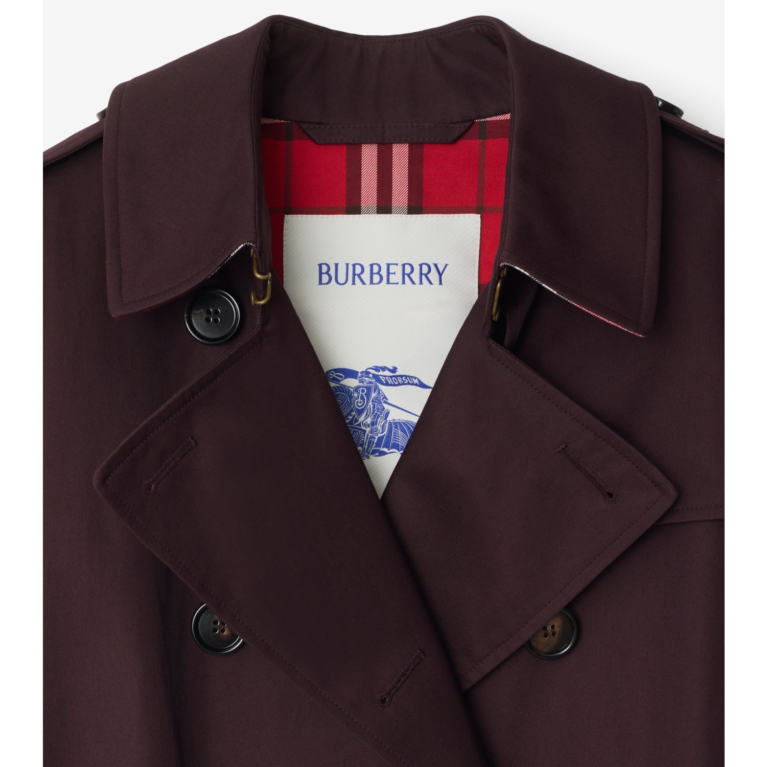 Mid-length Gabardine Kensington Trench Coat in Wine red - Women | Burberry® Official