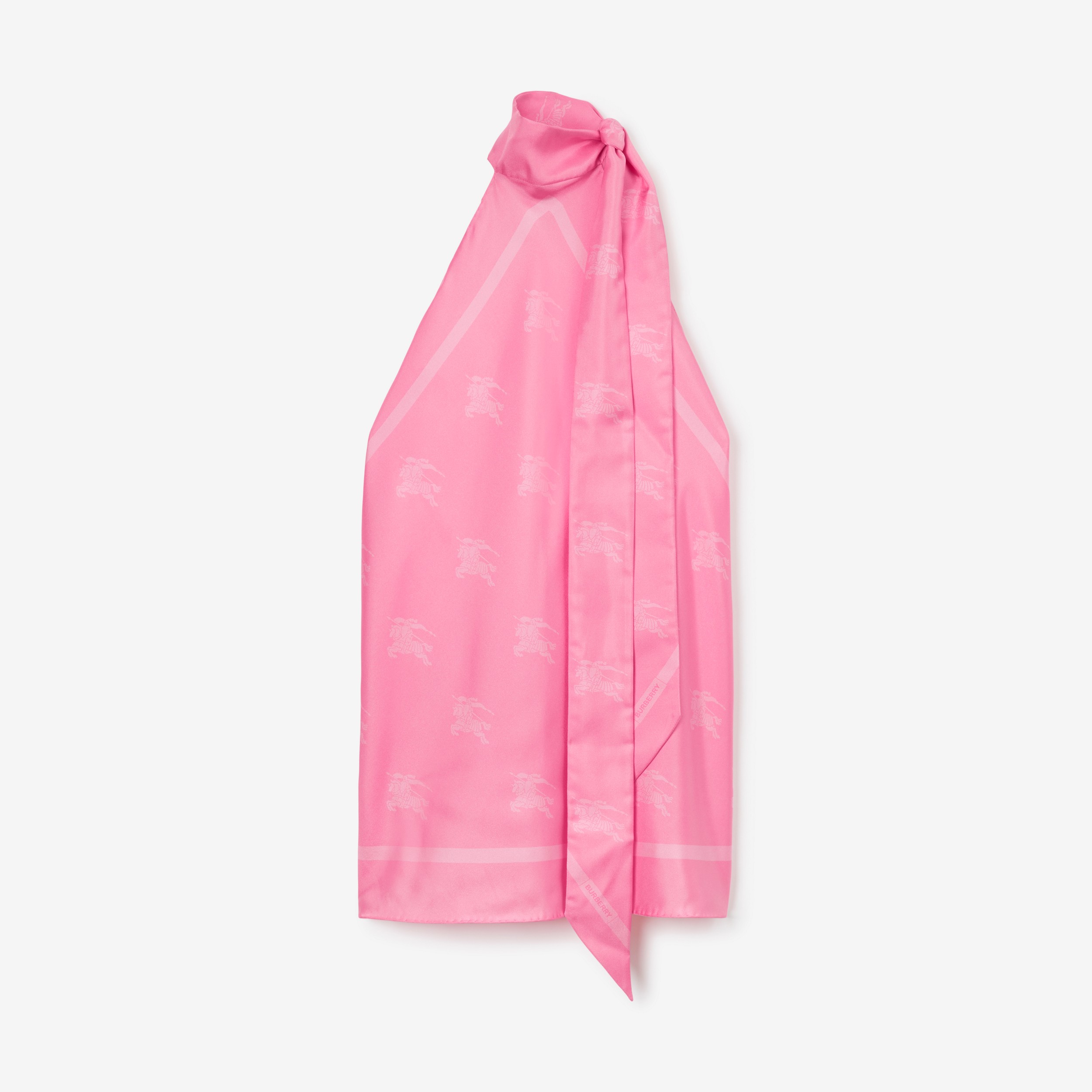 Top de echarpe de seda com estampa EKD (Rosa Chiclete) - Mulheres | Burberry® oficial - 1