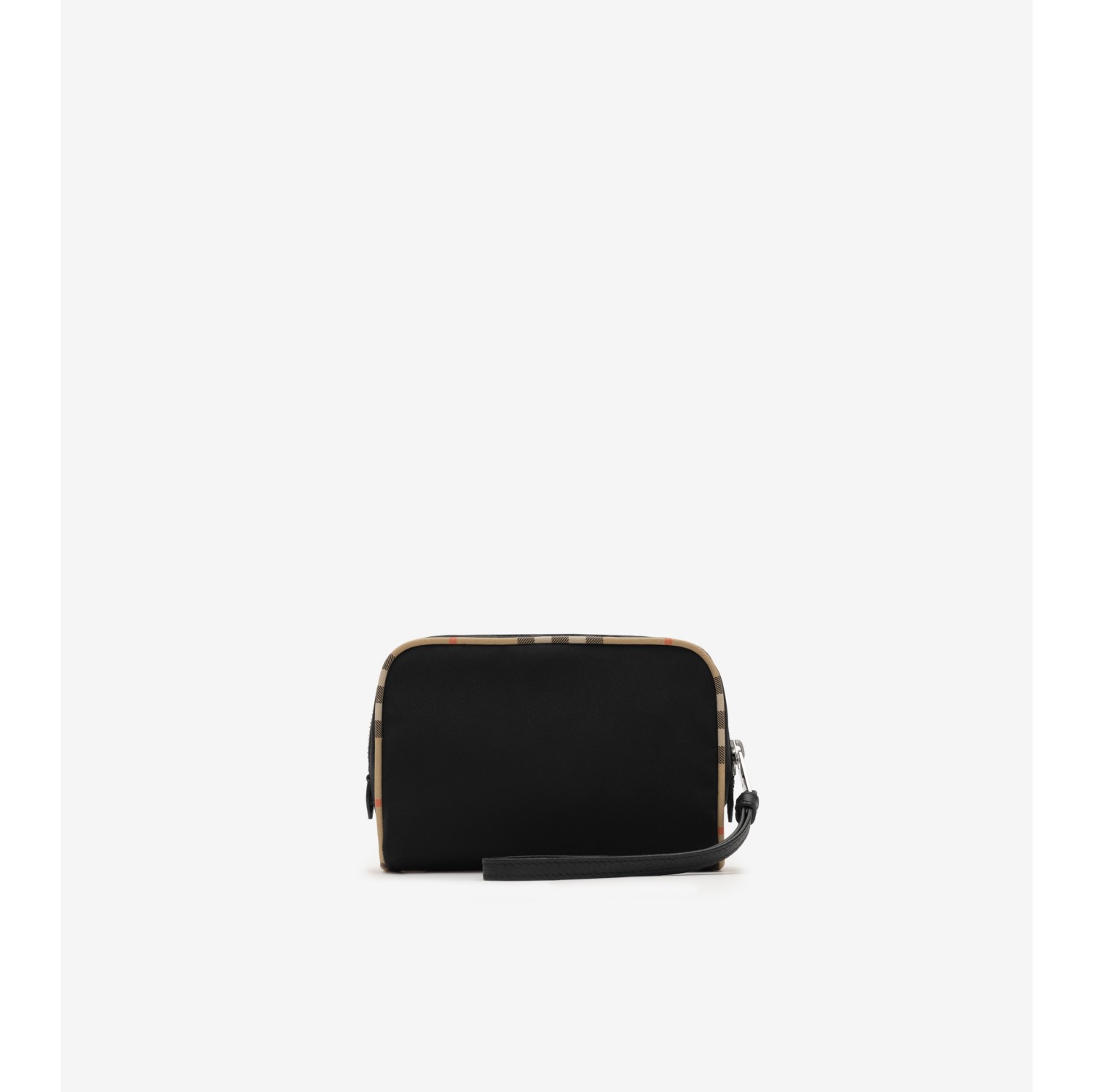 BURBERRY バーバリー　サコッシュ Small Check Trim Travel Pouch in Black - Men, Technical | Burberry