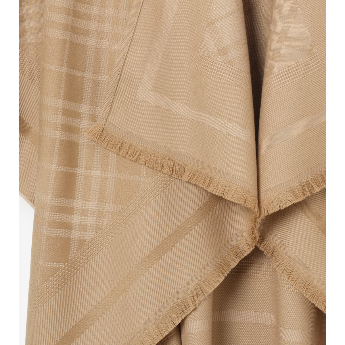  Check Wool Cashmere Cape