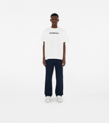 Logo Cotton T-shirt in White - Men | Burberry® Official