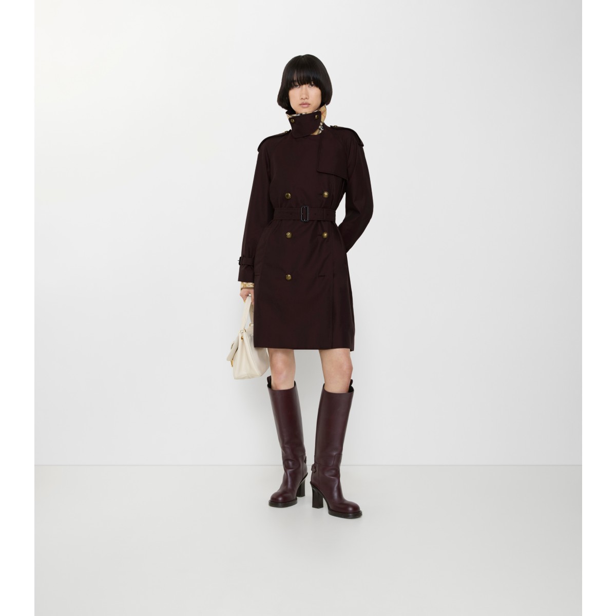  Check Mid-length Gabardine Castleford Trench Coat