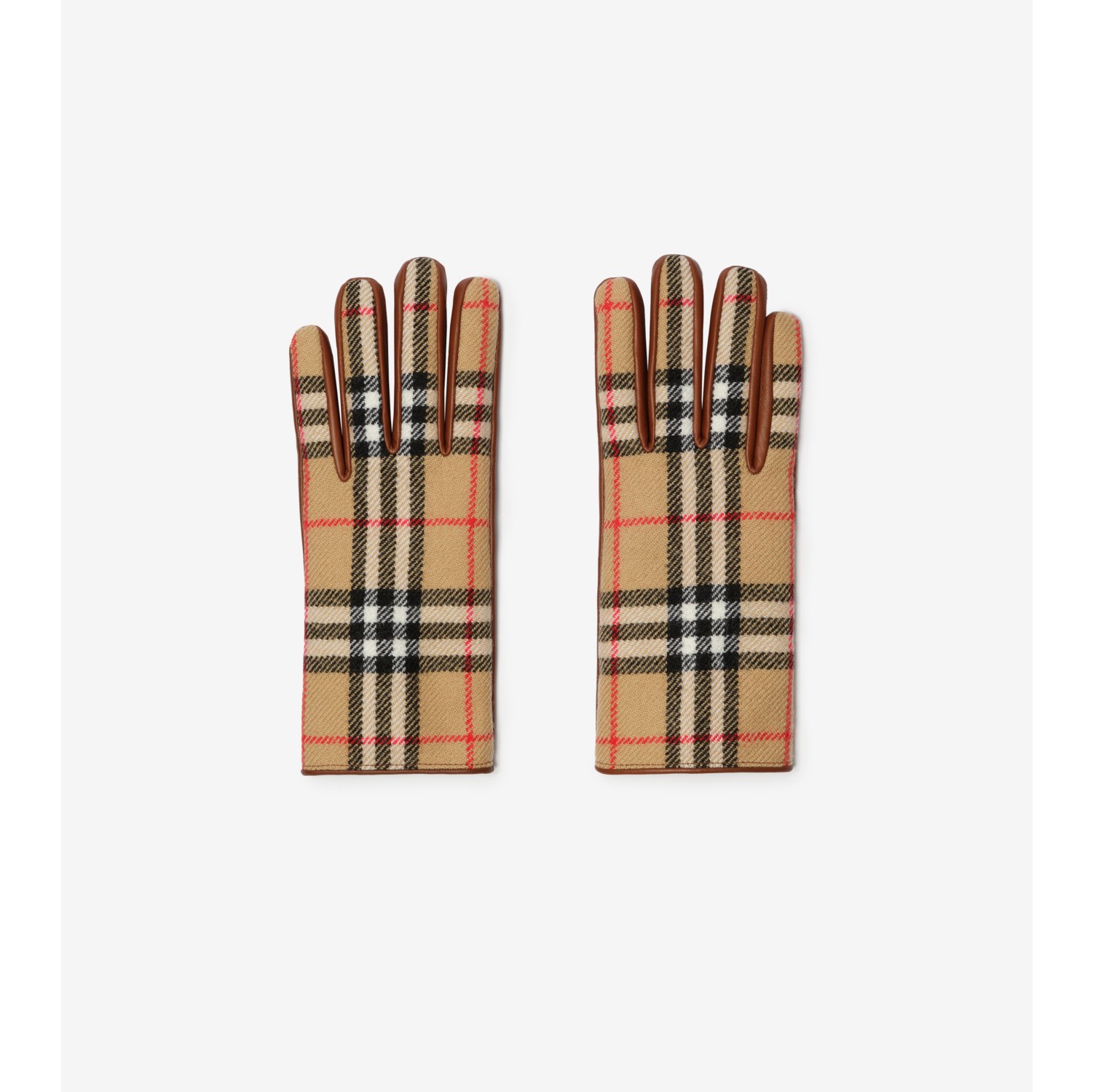 Check Wool Gloves