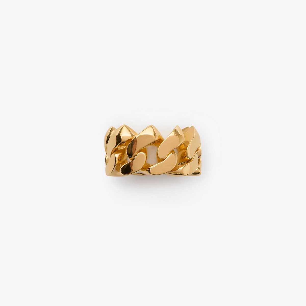 Shop Burberry Thorn Cuban Chain Ring In Gold