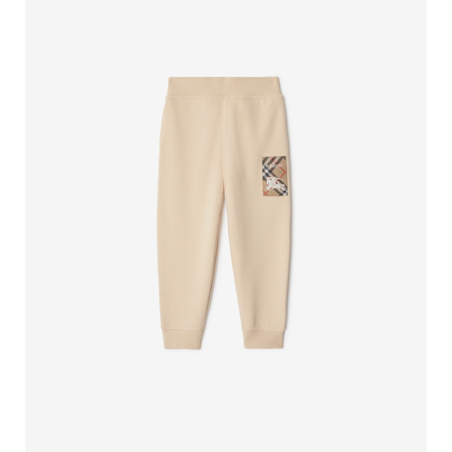 Check Label Cotton Jogging Pants