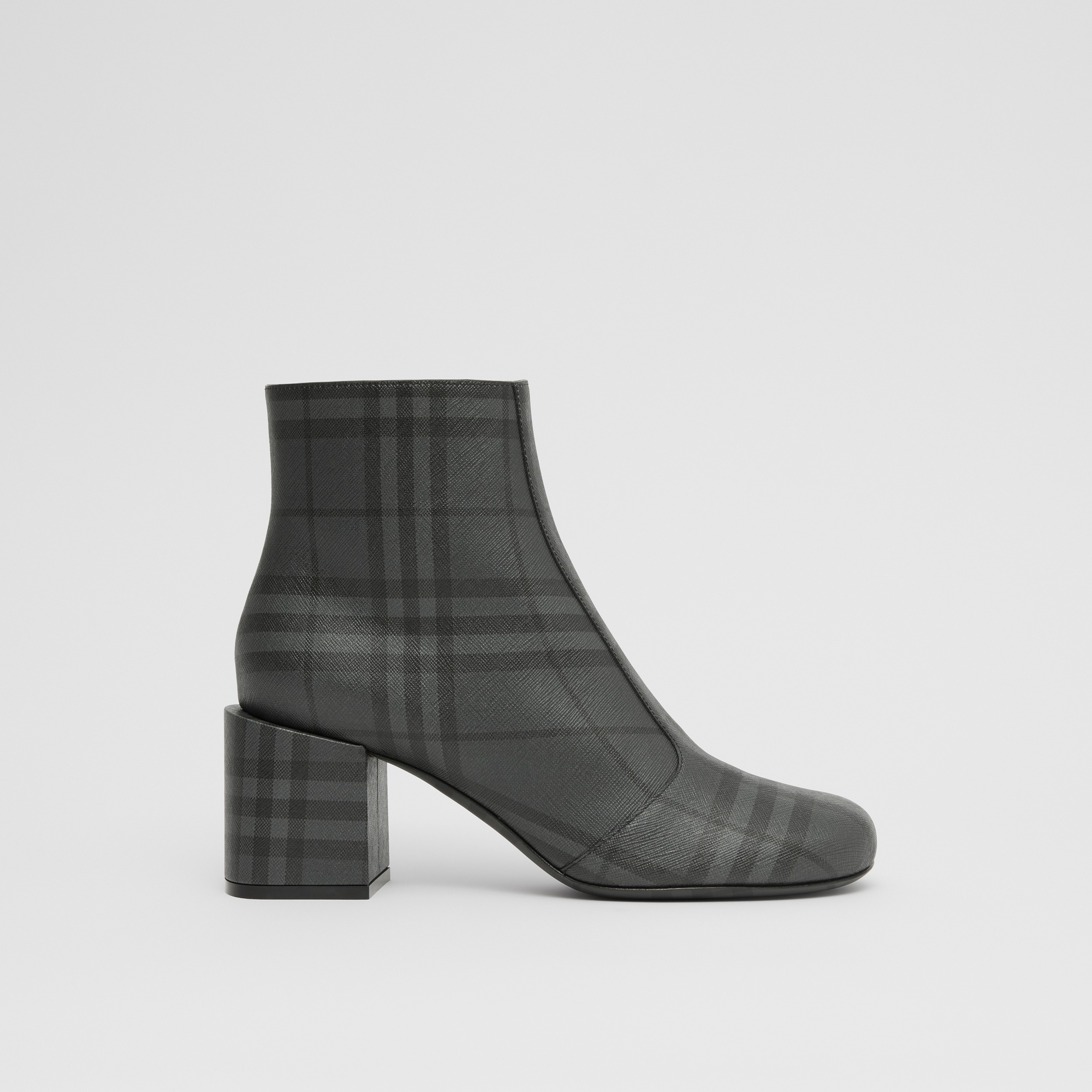 Vintage Check Block-heel Ankle Boots in Charcoal - Women | Burberry® Official - 1