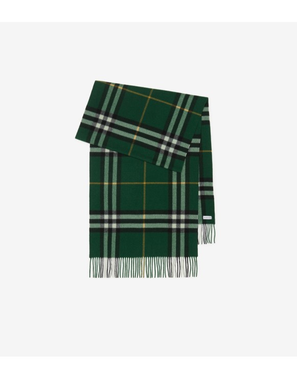 Wide Check Cashmere Scarf