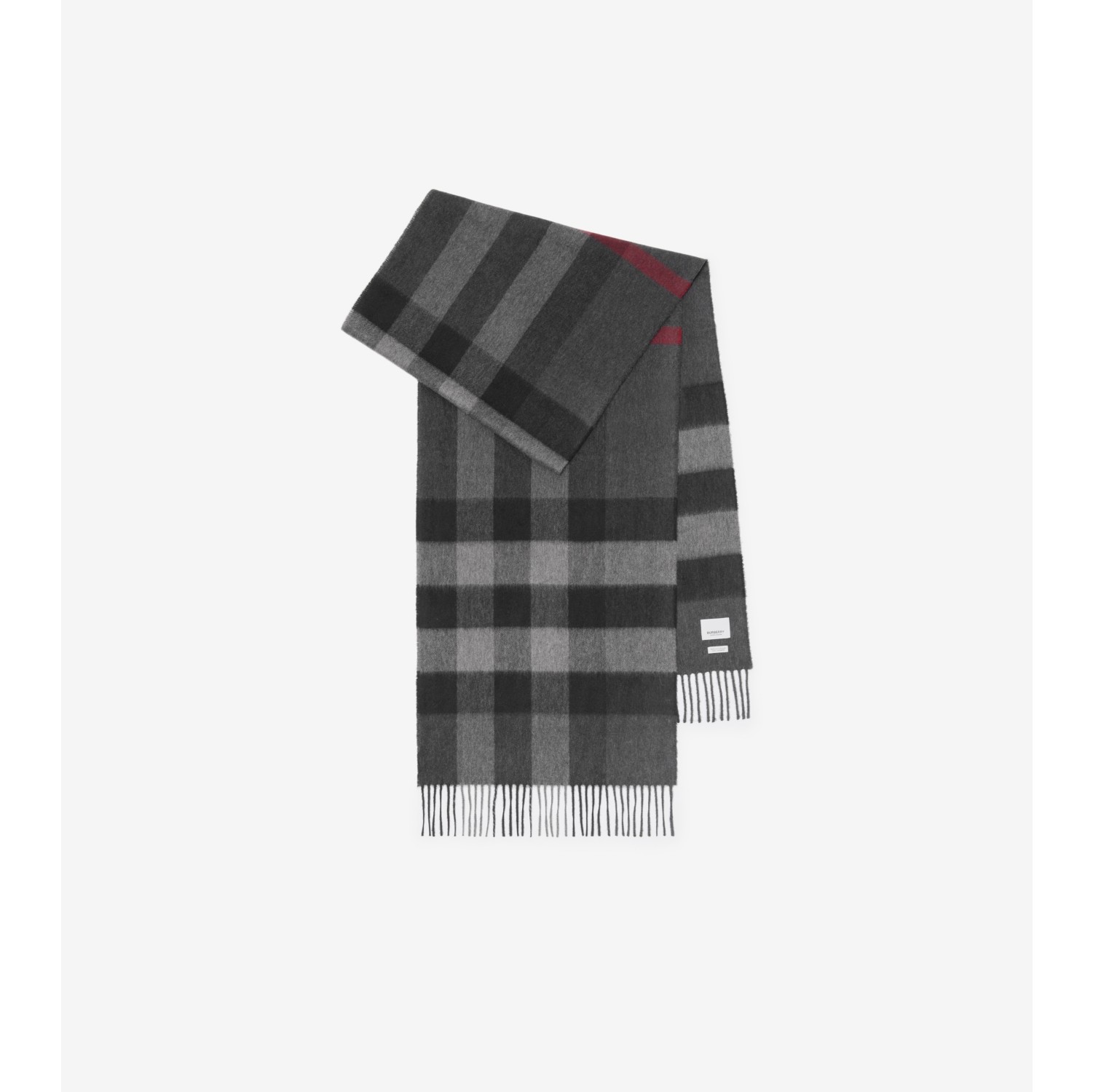 Check Cashmere Scarf in Charcoal Burberry Official