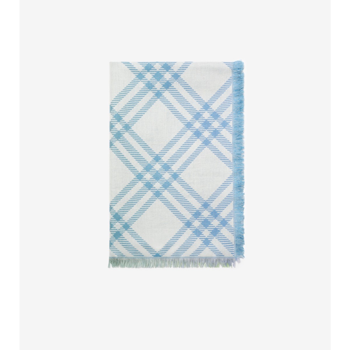  Check Gradient Wool Silk Scarf