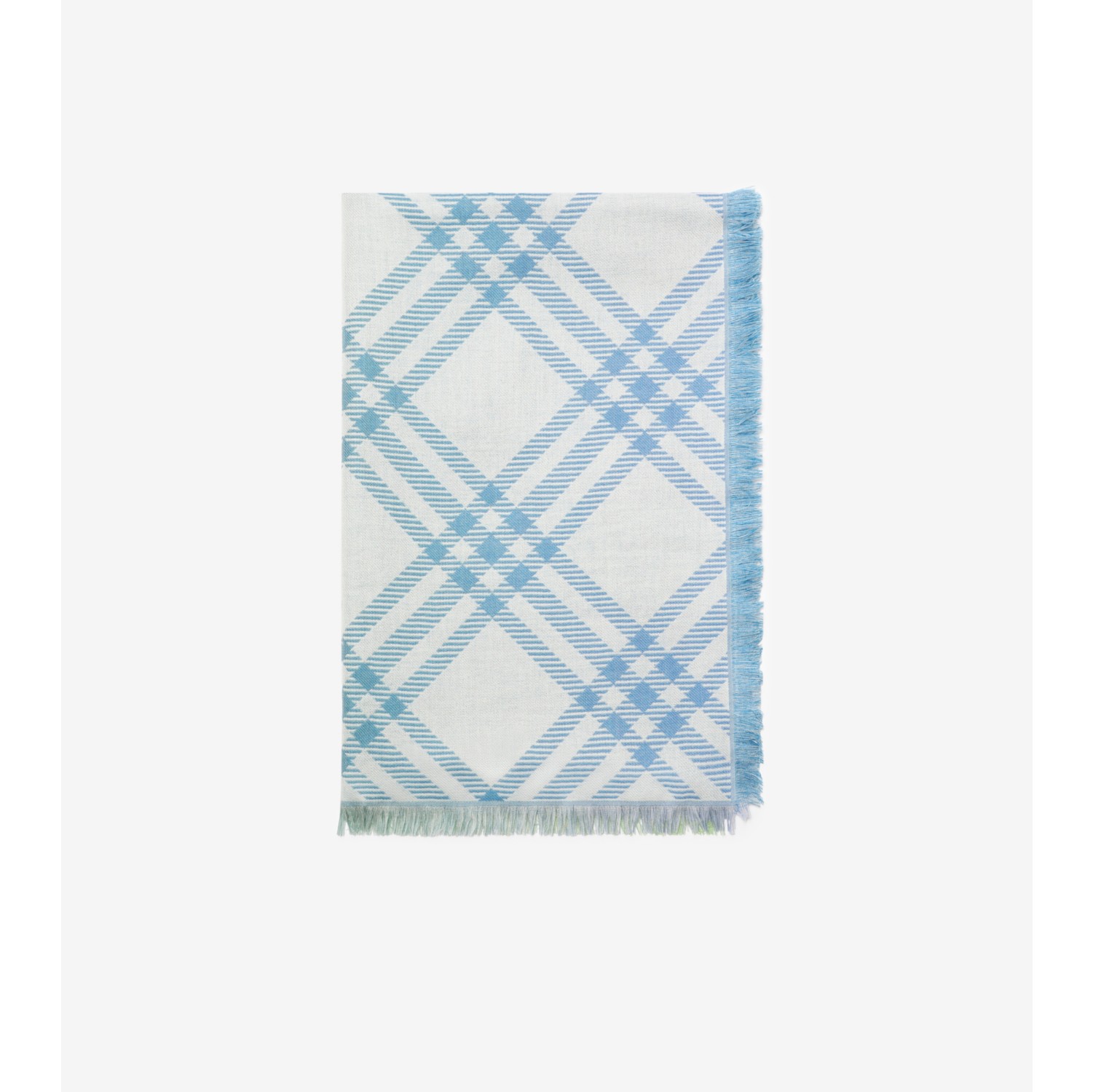 Gradient Check Wool Silk Scarf