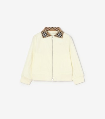 Cotton Hayfield Bomber Jacket in Chalk white | Burberry® Official