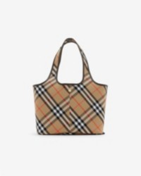 Burberry Small Check Tote in Check Sand