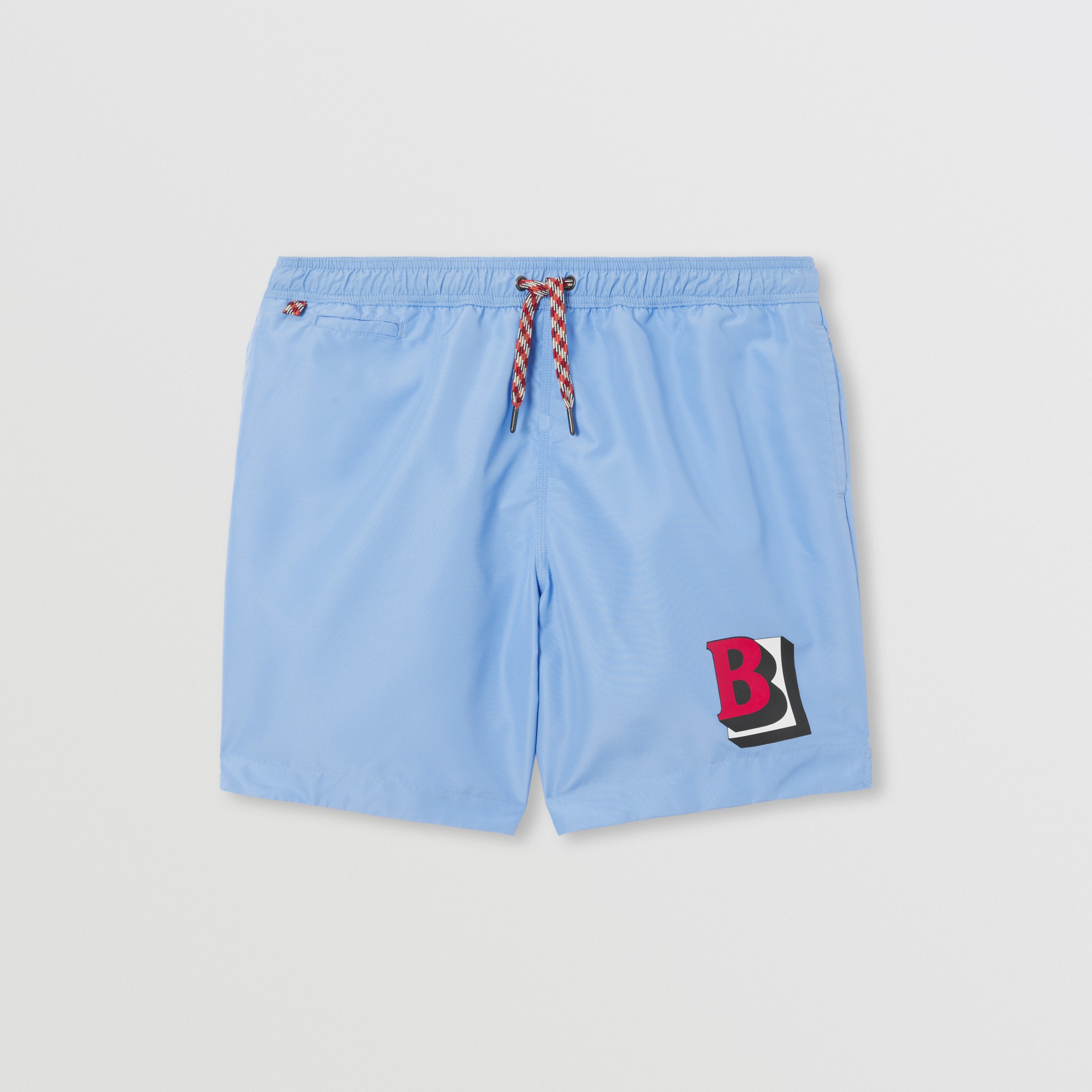 Letter Graphic Drawcord Swim Shorts in Cornflower Blue - Men | Burberry ...