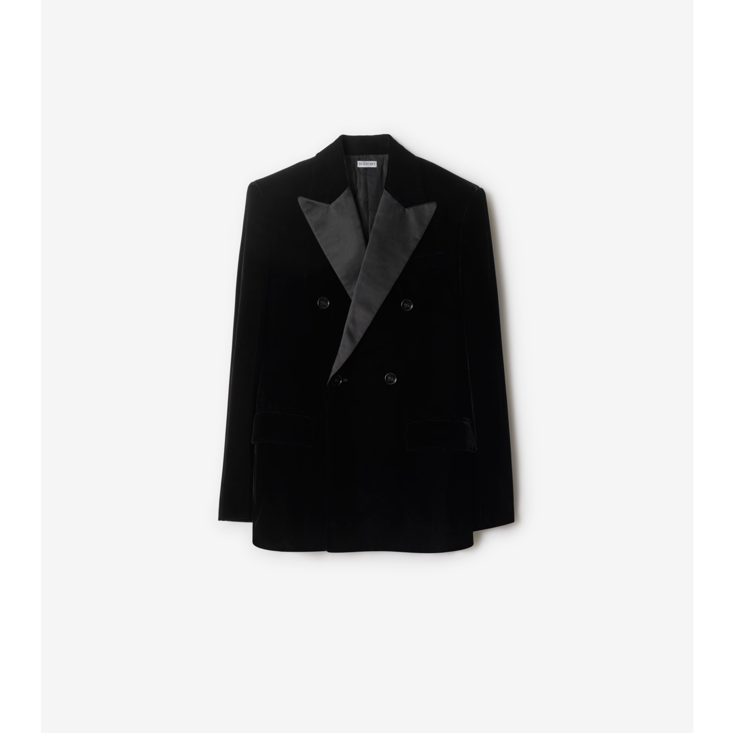 Velvet Tuxedo Jacket in Black Men Technical Burberry Official