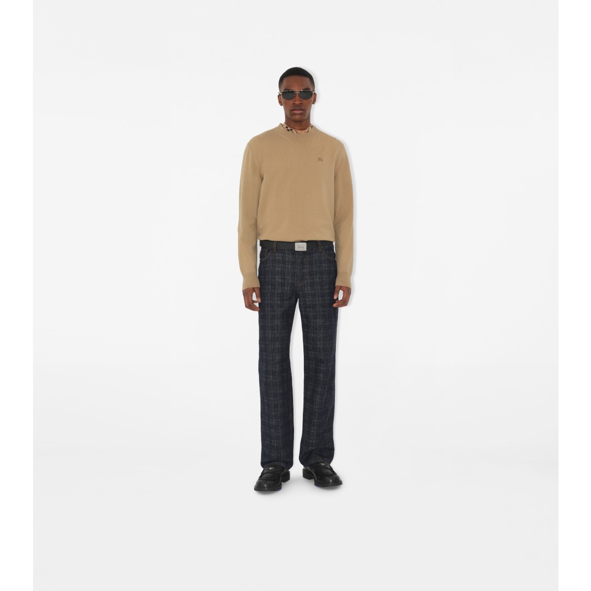  Check Cashmere Blend Sweater