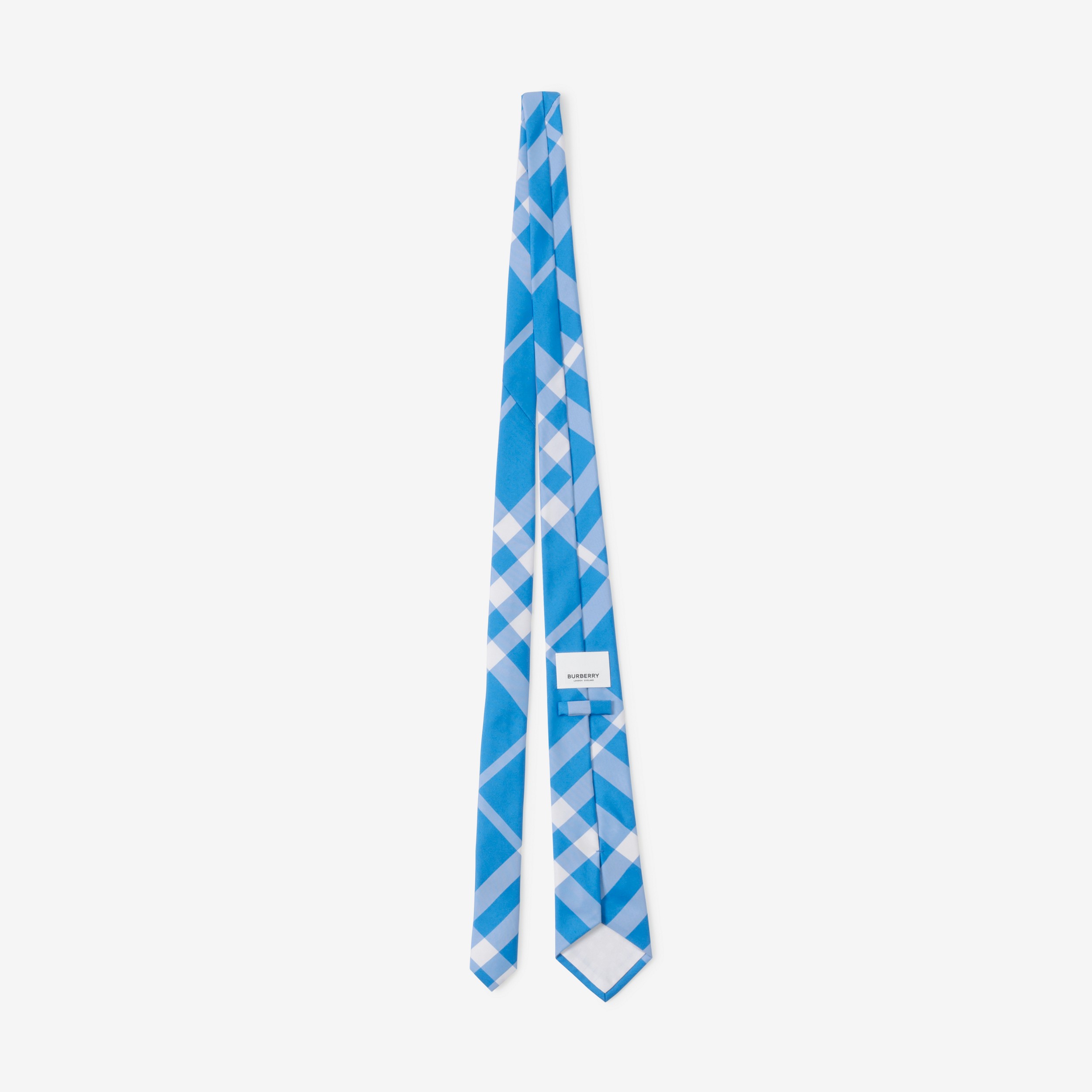 Gravata de seda Check com corte clássico (Azul Vívido) - Homens | Burberry® oficial - 2