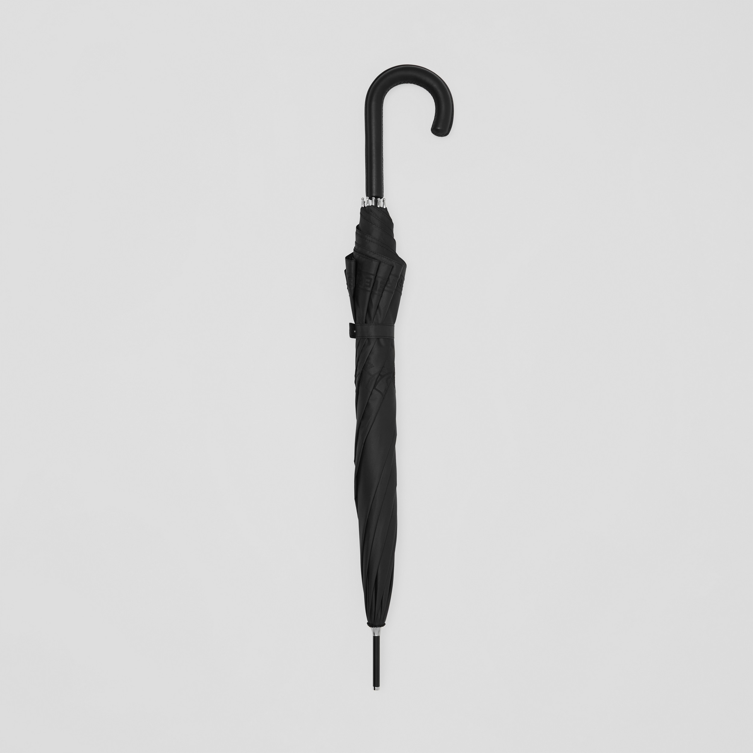 Parapluie à imprimé feuille de chêne (Noir) | Site officiel Burberry® - 1