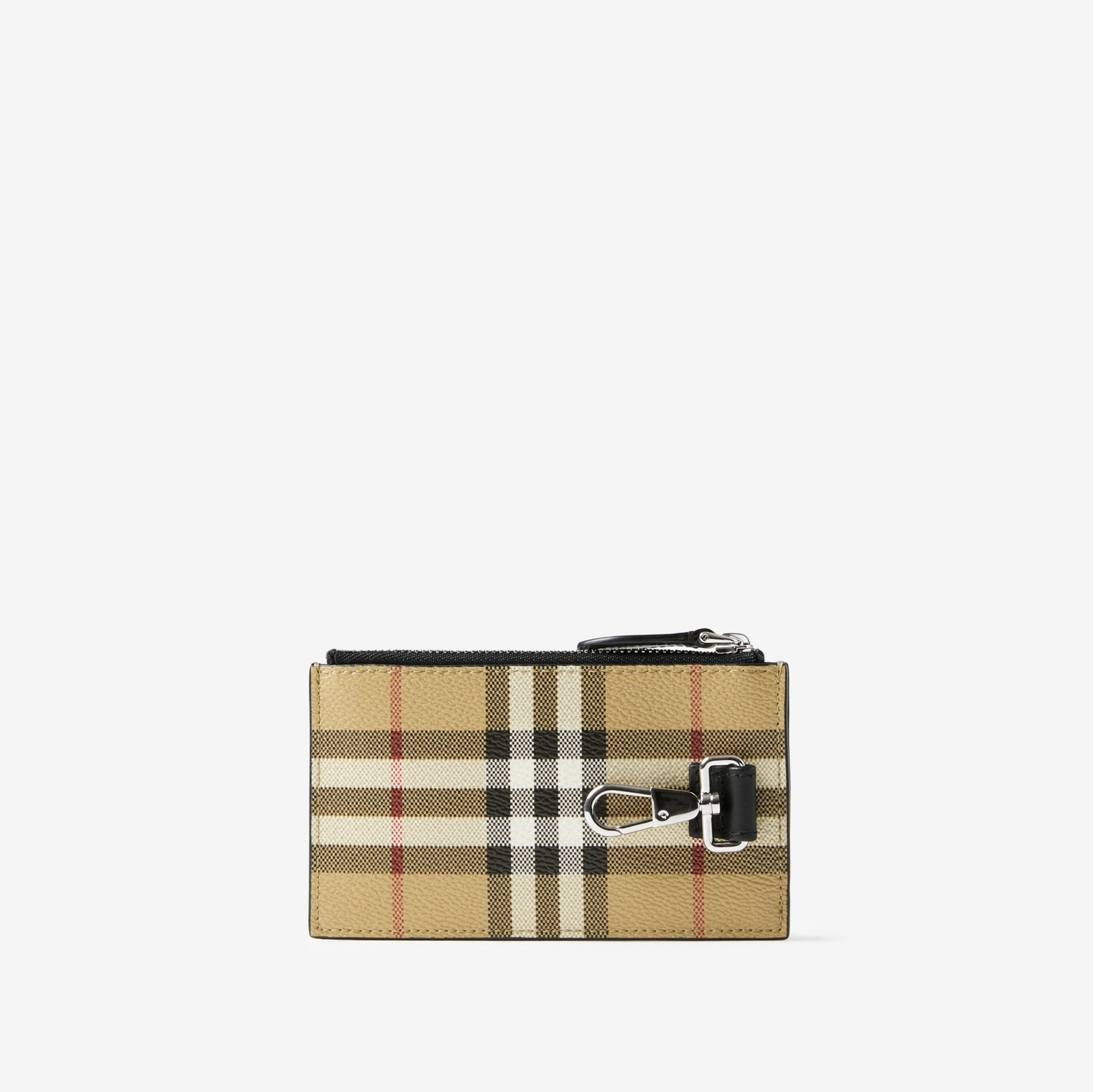 Check Zip Card Case in Archive Beige - Men | Burberry® Official