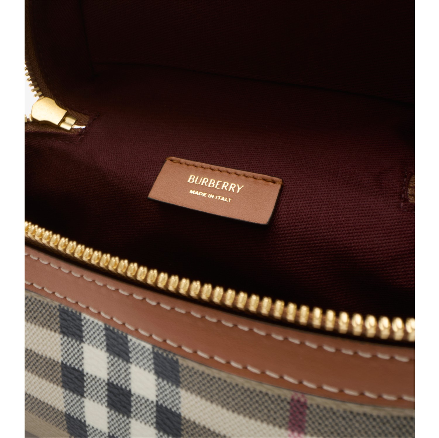 Mini Check Vanity Bag in Archive beige - Women, Cotton, Technical | Burberry® Official