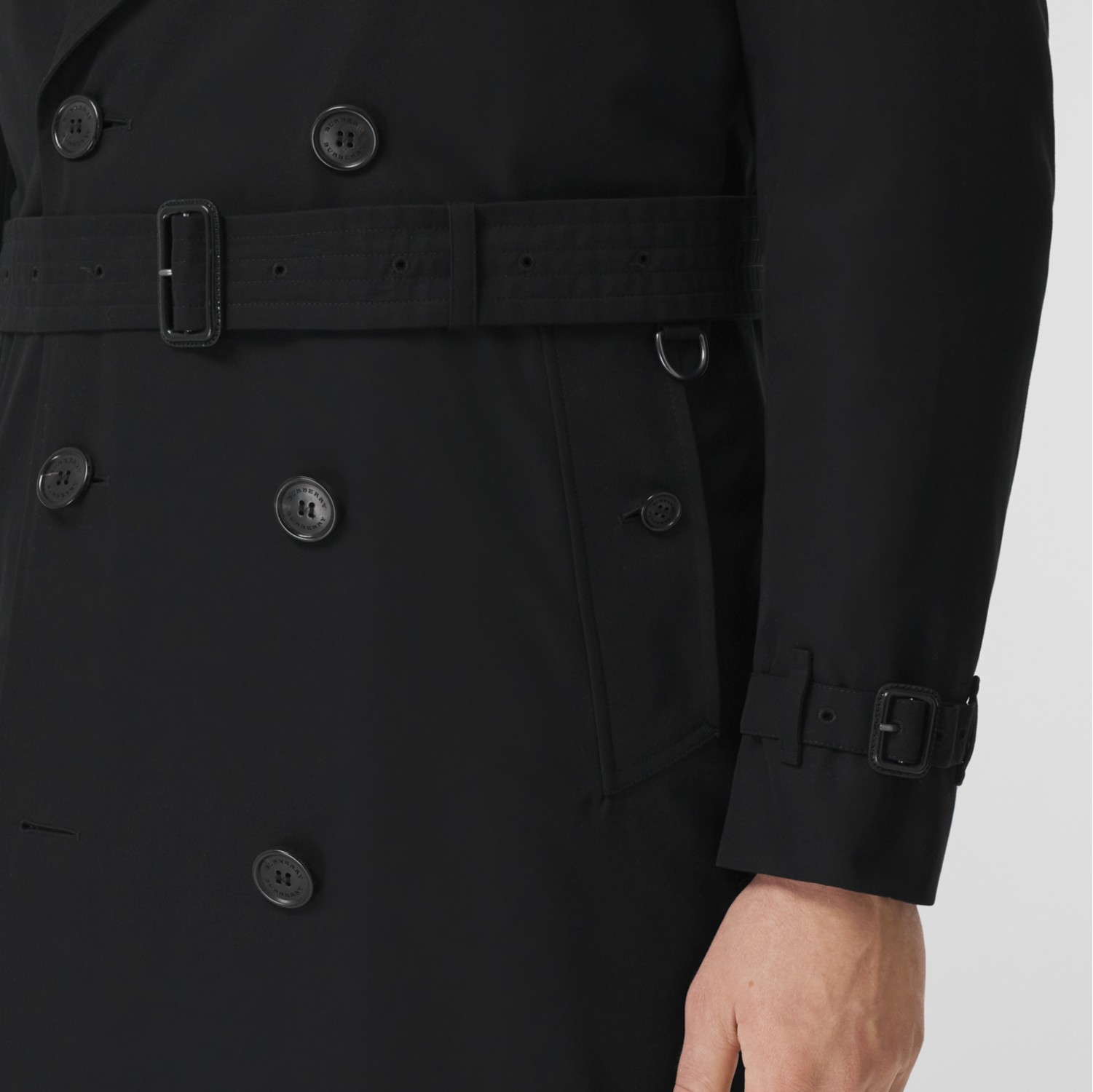 Burberry mens black trench 2024 coat