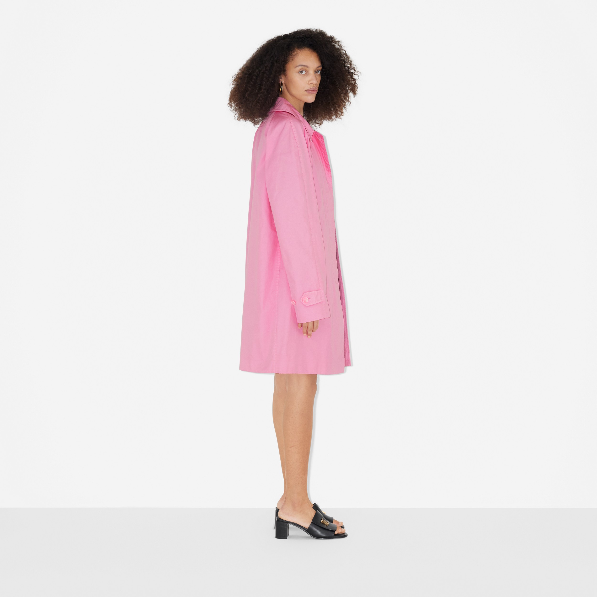 Cotton Gabardine Car Coat in Lotus Pink - Women | Burberry® Official - 3