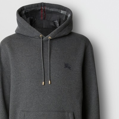  Check Embroidered EKD Cotton Blend Hoodie