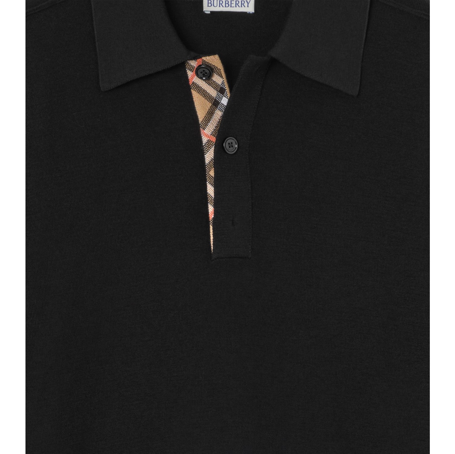 Wool Polo Shirt in Black - Men | Burberry® Official