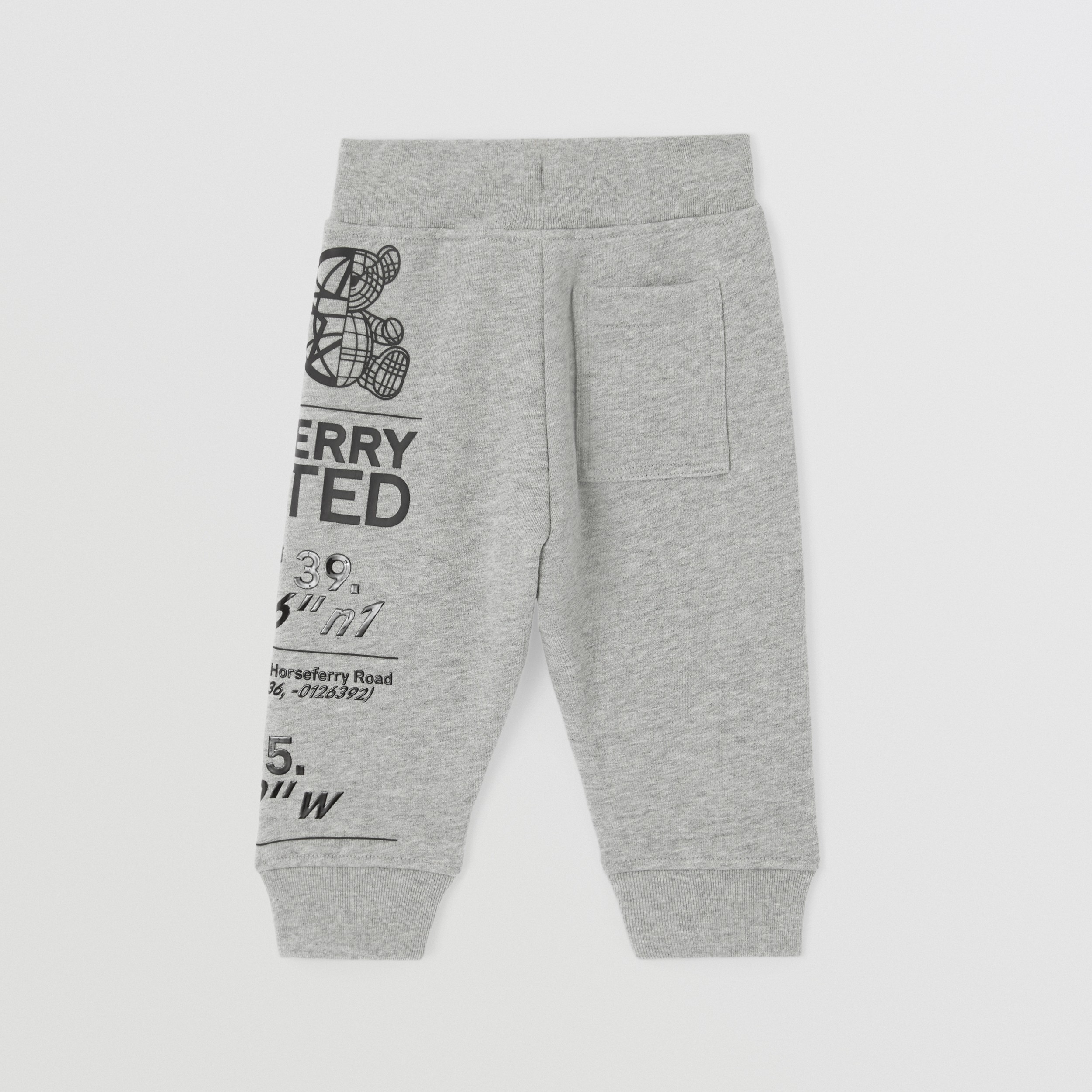 Montage Print Cotton Jogging Pants in Grey Melange - Children | Burberry® Official - 4