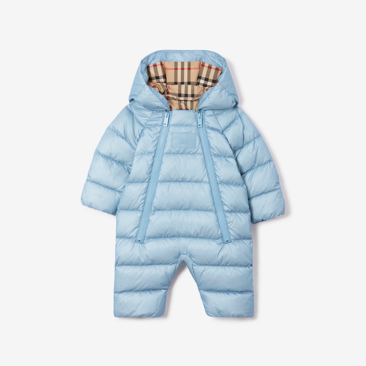 Nylon Hooded Puffer Suit in Light Grey Blue - Children | Burberry® Official