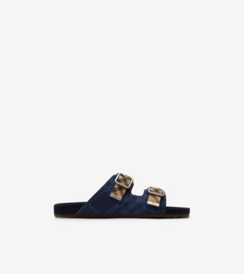Check Denim Urchin Sandals in Navy - Men | Burberry® Official