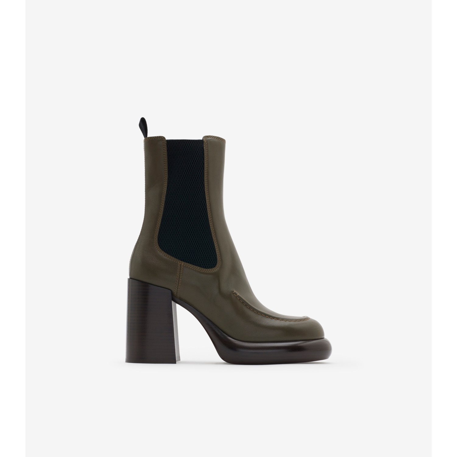 Leather Wedge Chelsea Boots in Loch Women Burberry Official