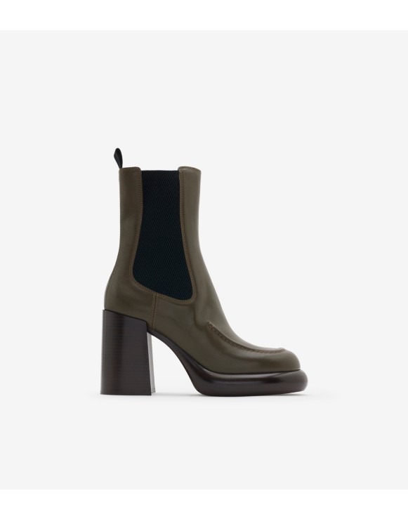 Leather Wedge Chelsea Boots